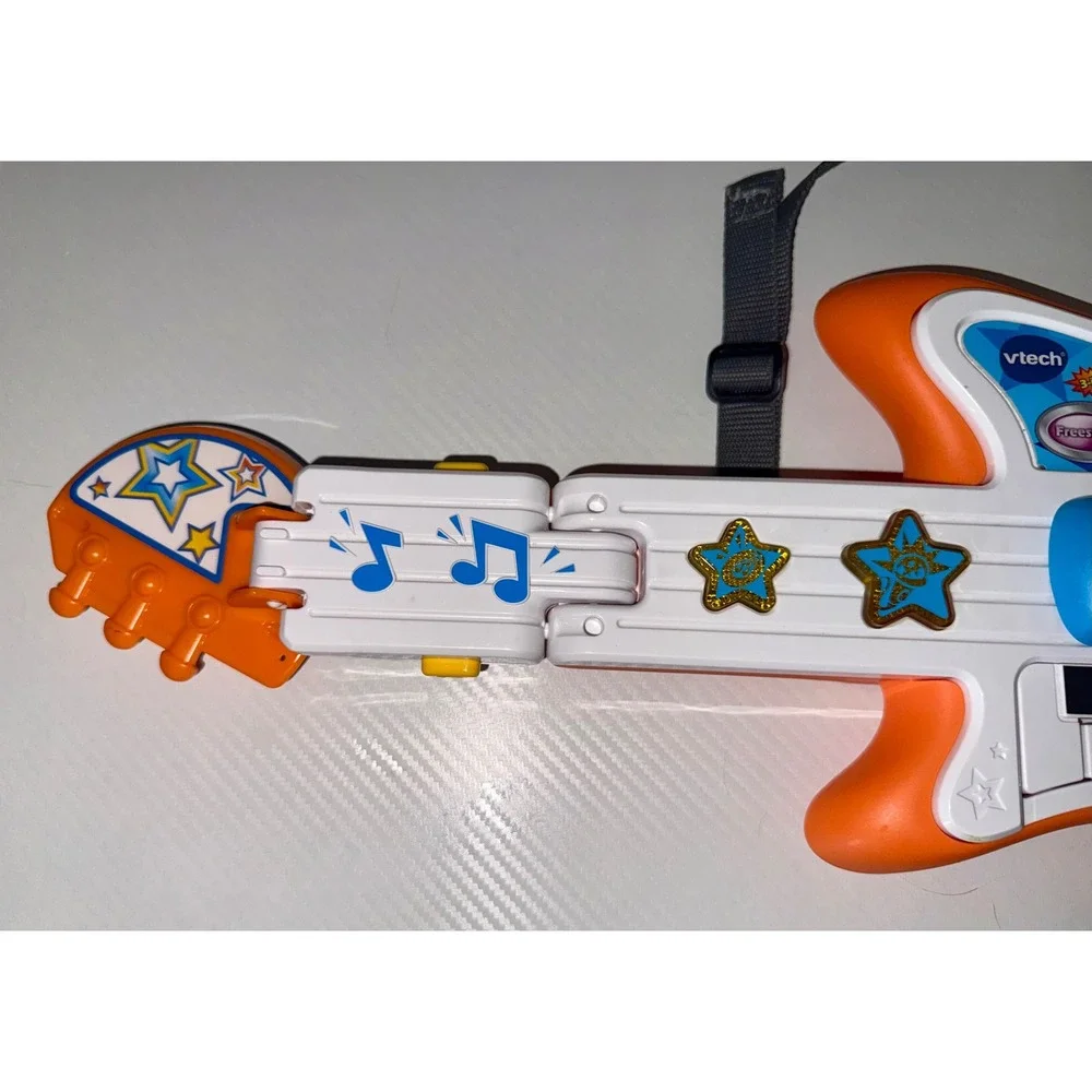 VTech Strum & Jam KidiBand 3-in-1 Guitar Piano Drums Orange White Blue WORKS